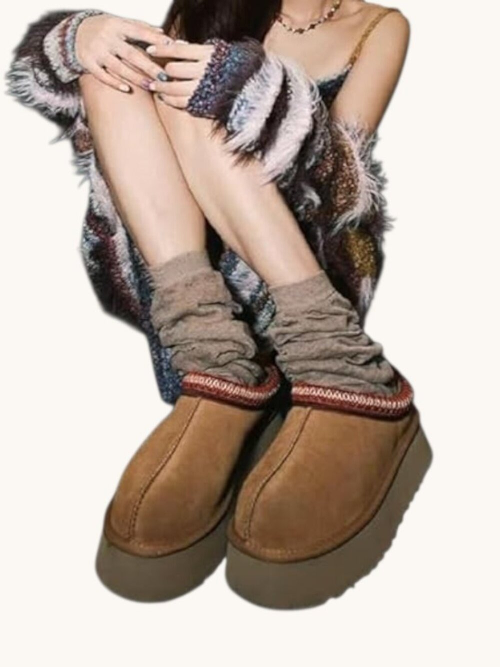 NIB Inpaksa Platform Mini Boots/Slippers Size 9 Women's - Picture 6 of 6
